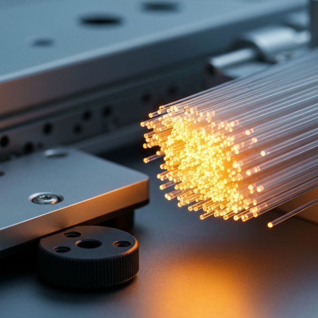Fused fiber optic bundle with illuminated glass fibers